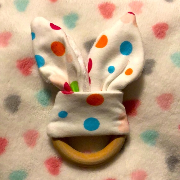 Bunny Ear Teething Ring - Picture 1 of 2